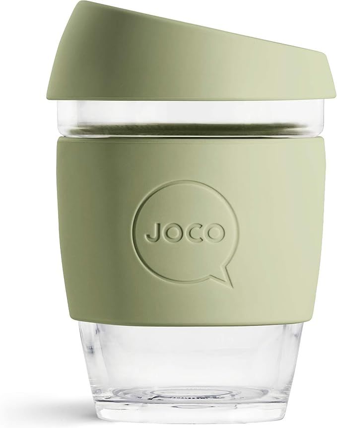 JOCO 12oz Glass Reusable Coffee Cup (Army Green) | Amazon (US)