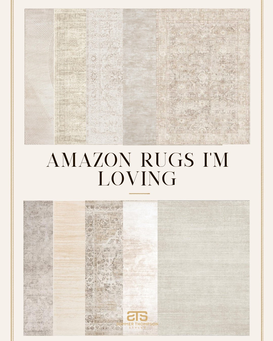 Amazon rugs that actually look expensive, I've been obsessed with finding the best ones so you don't have to scroll for hours. #LTKfindsunder100 #amazonhome #amazonfinds #homedecor #rugsofinstagram #affordabledecor #homeinspo #ltkcreator #shopltk #interiordesign #budgetdecor #rugsofinstagram #homestyle

Summerthompsonstyles

#LTKHome #LTKSaleAlert