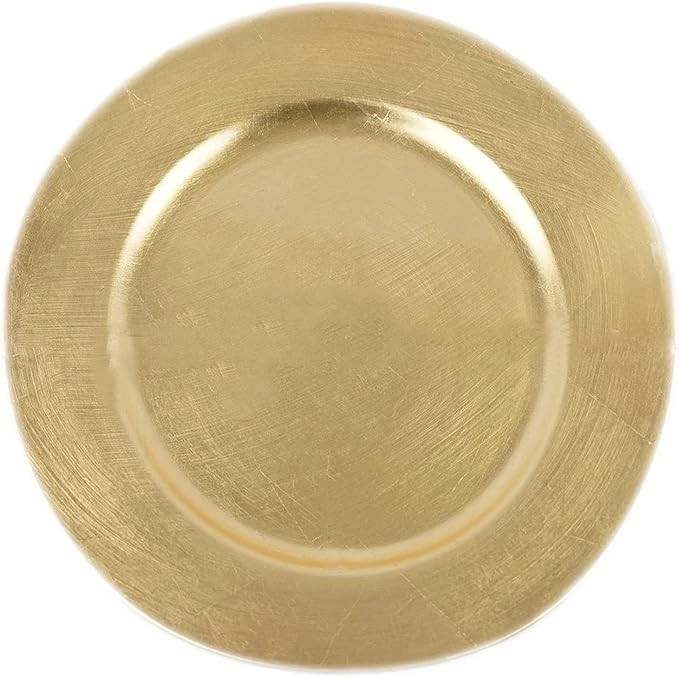 Tiger Chef 13-Inch Gold Metallic Charger Plates Set of 12 Dinner Chargers (12-Pack) | Amazon (US)