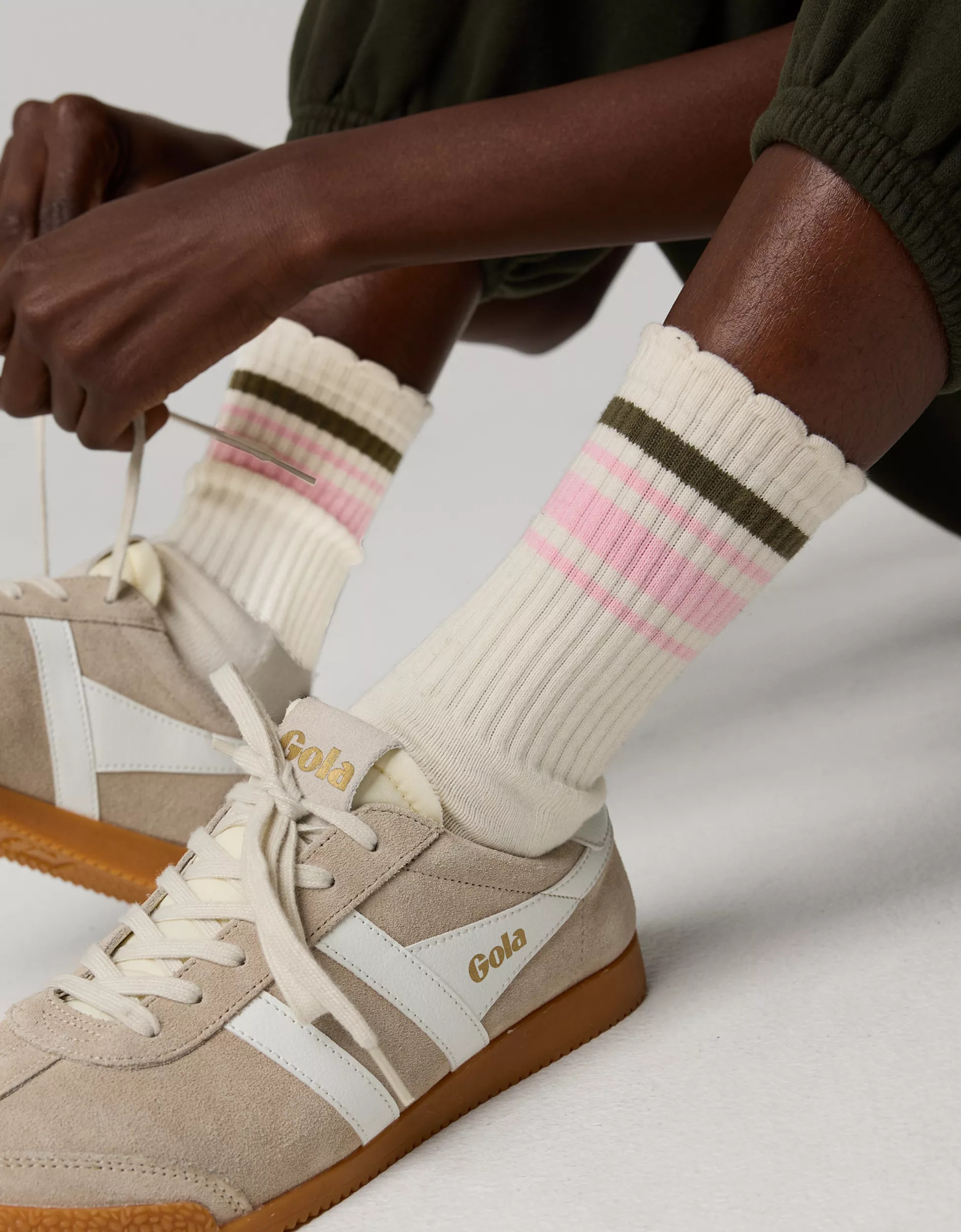 OFFLINE By Aerie Scalloped Crew Socks | Aerie