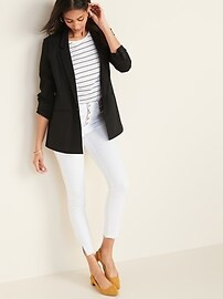 Ponte-Knit One-Button Boyfriend Blazer for Women | Old Navy (US)