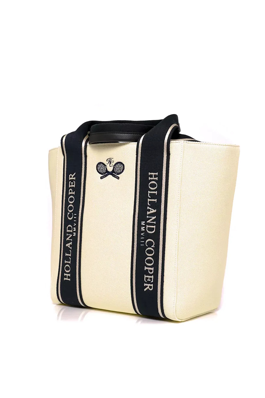 Racquets Tote (Ecru Navy) | Holland Cooper