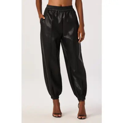 ASTR the Label Adity Faux Leather Pants in Black at Nordstrom, Size X-Large | Nordstrom