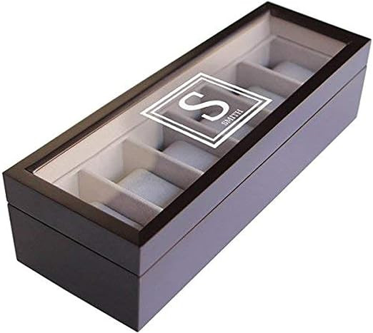 CASE ELEGANCE Custom Engraved Solid Espresso Wood Watch Boxes - 6 slot | Amazon (US)