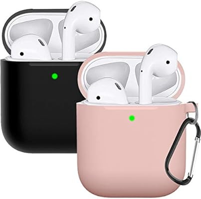 Compatible with AirPods Case Cover Silicone Protective Skin for Airpods Case 2&1 (2 Pack) Black/S... | Amazon (US)