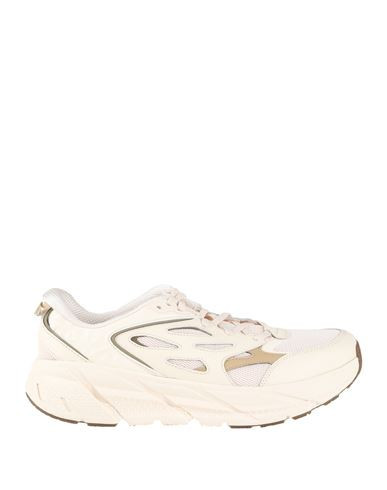 Hoka One One U Clifton L Athletics Man Sneakers Cream Size 11.5 Leather, Textile fibers | YOOX (US)