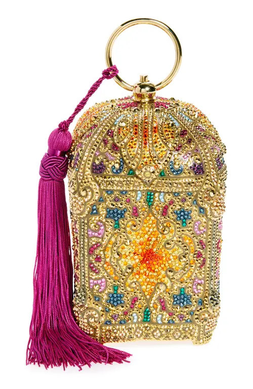 Judith Leiber Lantern Divine Crystal Embellished Clutch in Champagne Aurum Multi at Nordstrom | Nordstrom