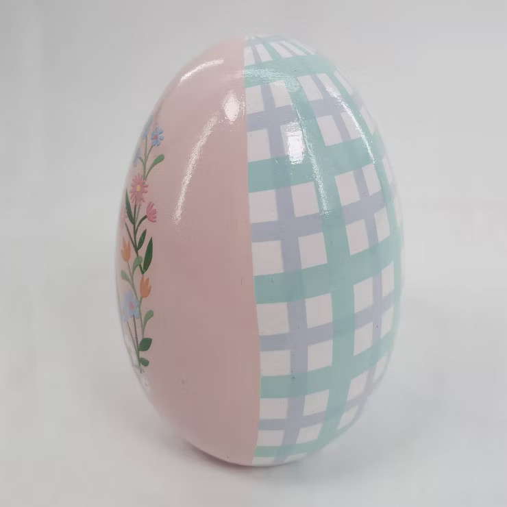 5.5" Wooden Decorative Easter Egg Figurine with Brown Bunny - Spritz™ | Target