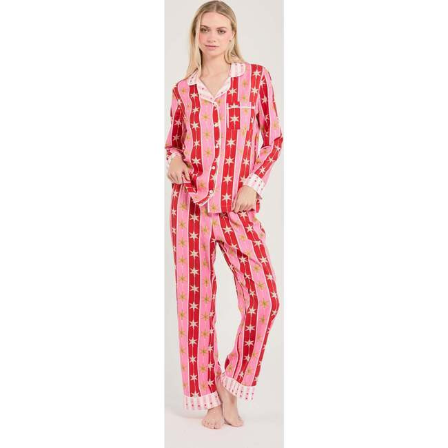 Katie Kime | Tree Topper Long Sleeve Pajama Pants Set (Red, Size Medium) | Maisonette | Maisonette