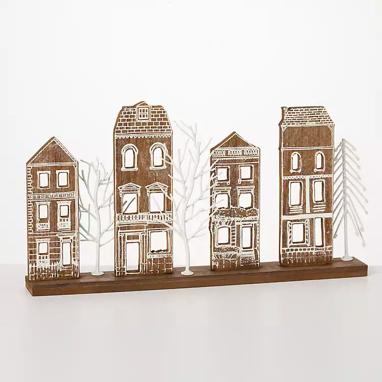 Brown Wood Tabletop Christmas Village | Kirkland's Home