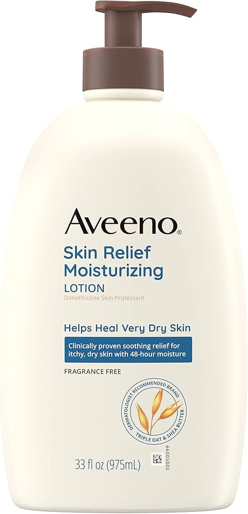 Aveeno Skin Relief 24-Hour Moisturizing Lotion for Sensitive Skin with Natural Shea Butter & Trip... | Amazon (US)