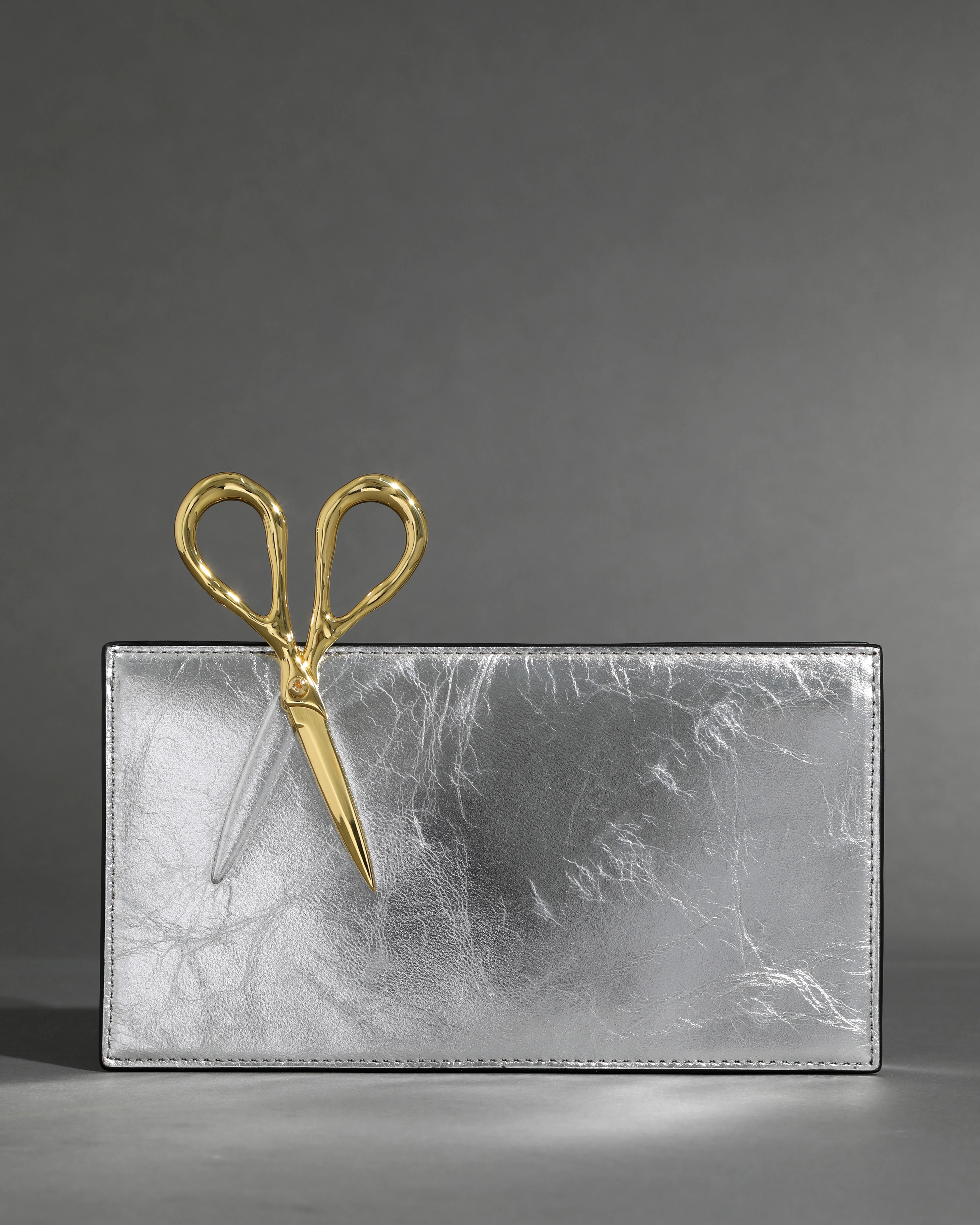 Silver Petit Scissor Clutch | Crossbody/Shoulder Leather Purse | Alexis Bittar