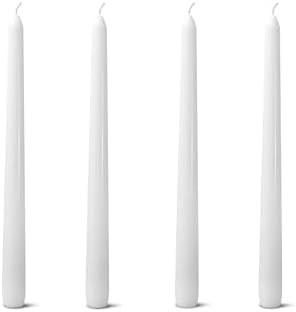 White 10-Inch Taper Candles: Unscented Smokeless Dripless Candlesticks with 7-8 Hours Burning Tim... | Amazon (US)