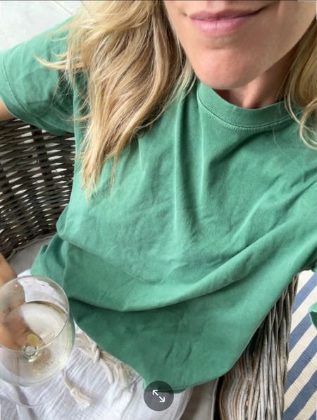 The perfect oversized tee. Runs big, wearing xs. Paired with linen pants for a casual happy hour in the backyard. 

#LTKSaleAlert #LTKFindsUnder50 #LTKHome