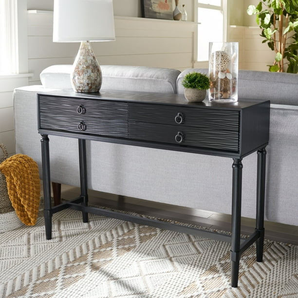 Safavieh Aliyah Solid 4-Drawer Console Table, Black - Walmart.com | Walmart (US)