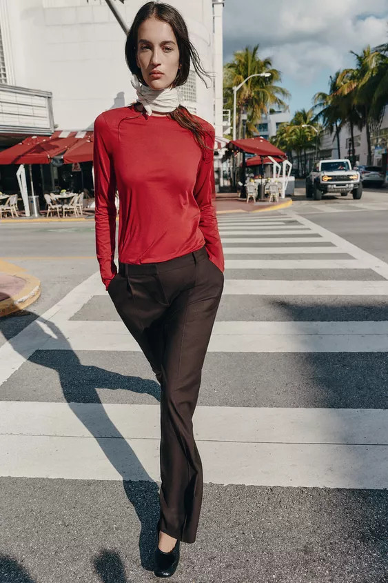 COTTON LONG SLEEVE T-SHIRT | Zara US