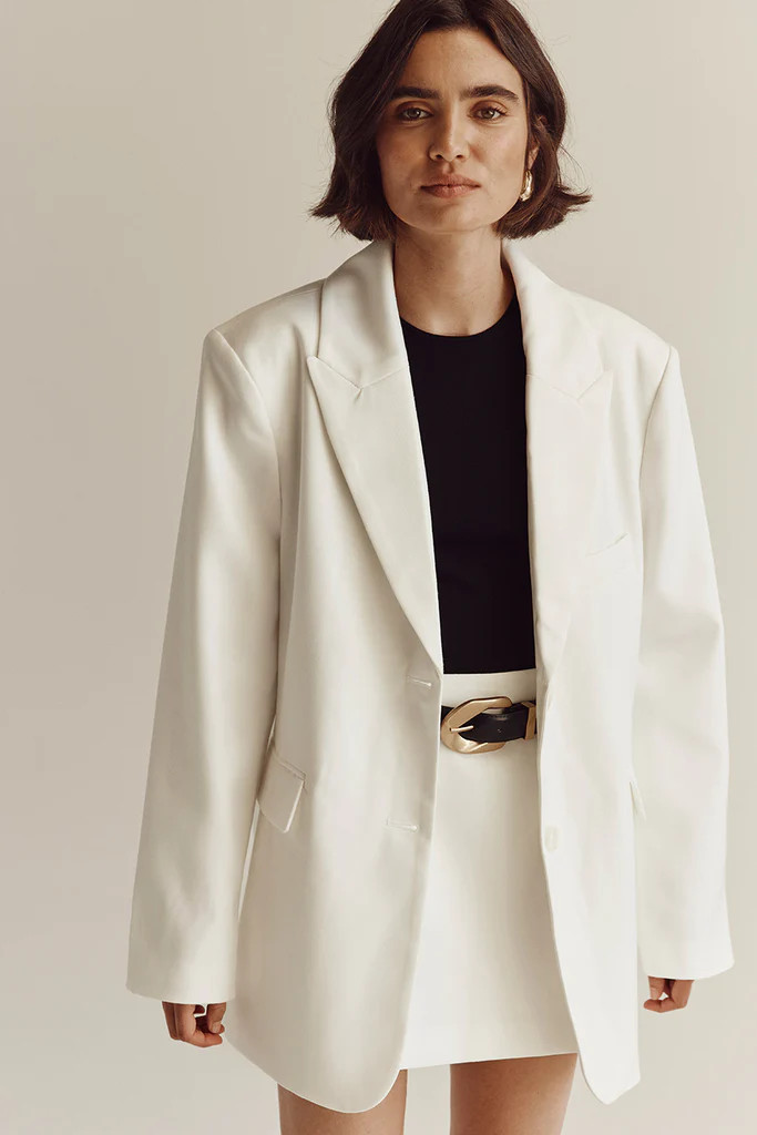 HARLEY WHITE BOYFRIEND BLAZER | DISSH