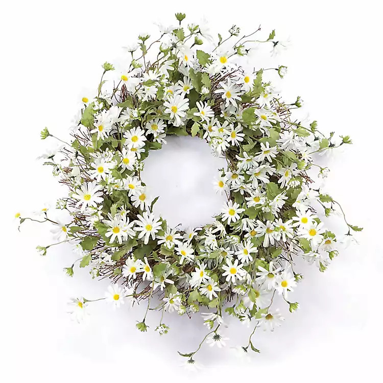 White Wild Daisies Wreath | Kirkland's Home
