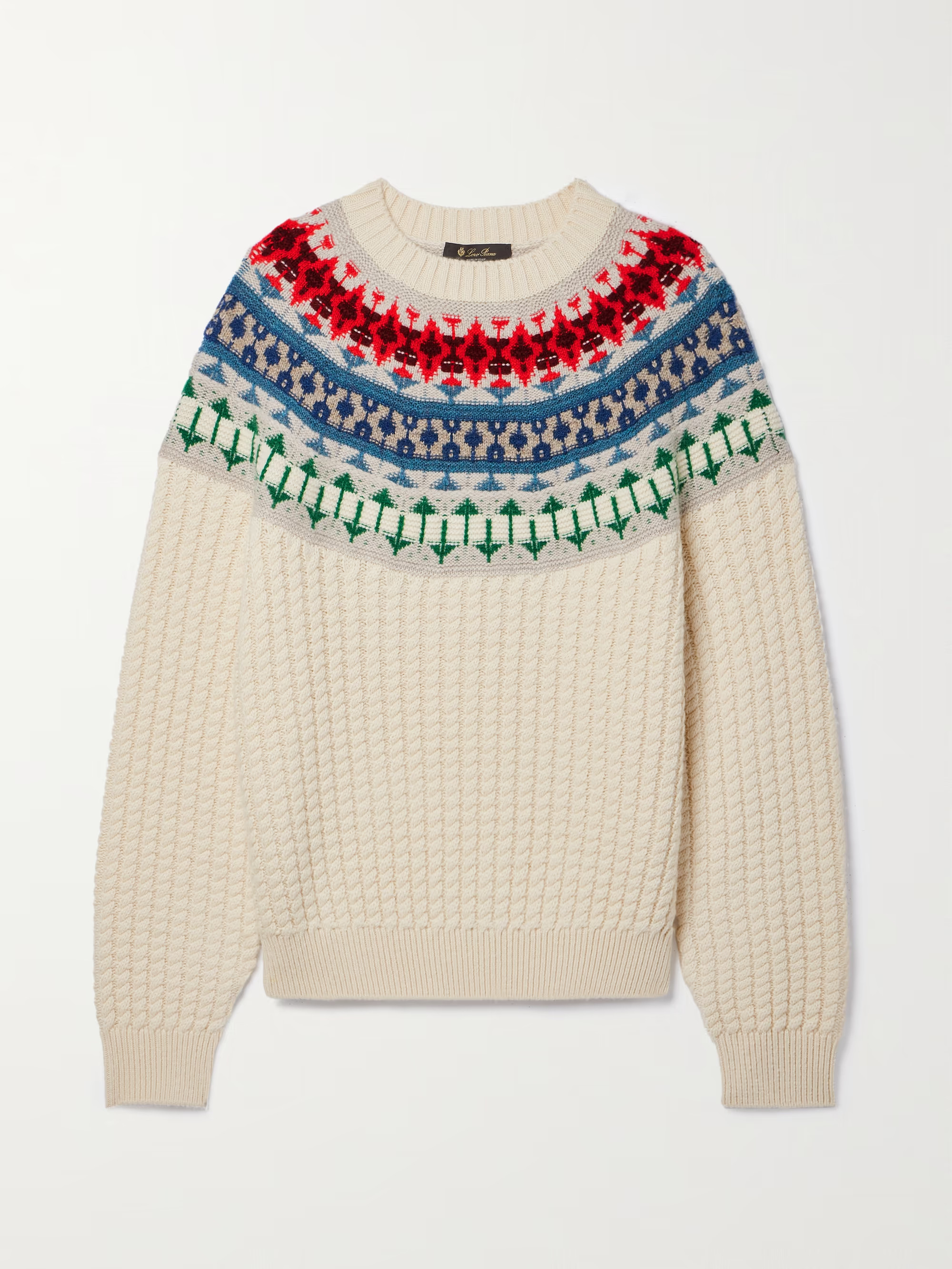 Noel Fair Isle cable-knit cashmere sweater | NET-A-PORTER (US)