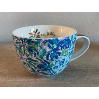 Vintage Lilly Pulitzer Floral Coffee Tea Mug Hues Of Purple Blue Green Gold Toned Accents Gift For Her | Etsy (US)