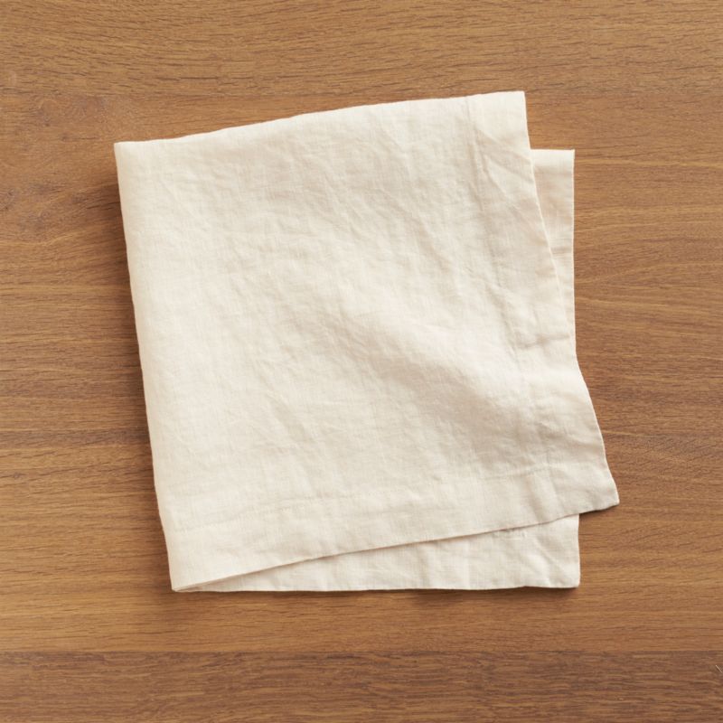 Helena Vanilla Ivory Linen Dinner Napkin + Reviews | Crate and Barrel | Crate & Barrel