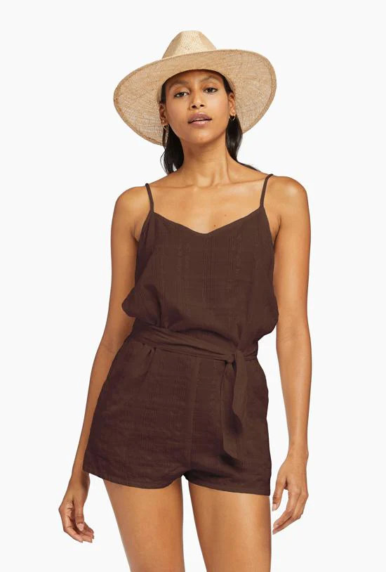 Gigi Linen Short Romper | Vitamin A Swim