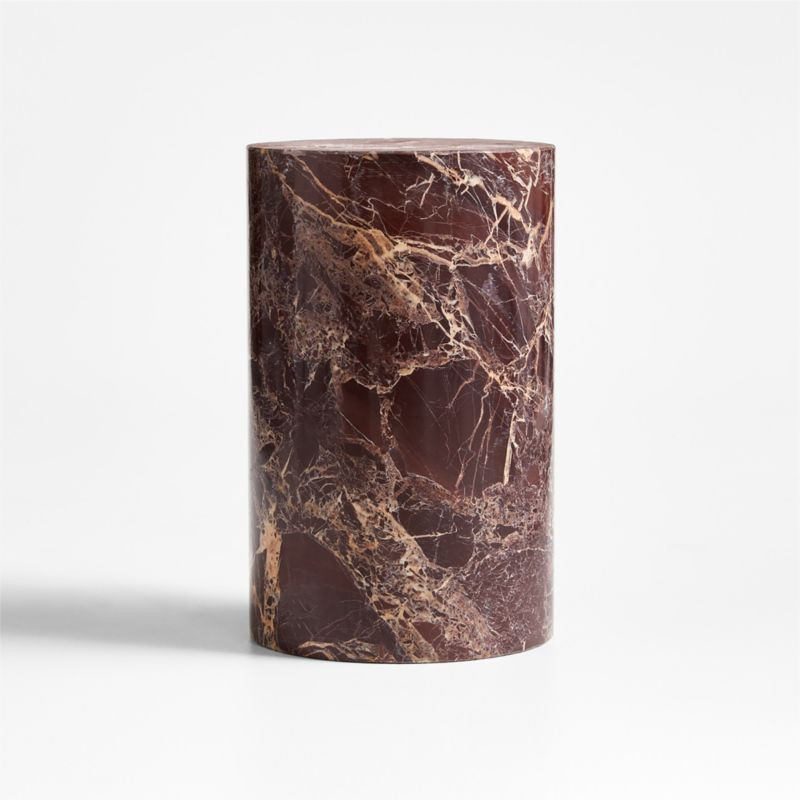 Red Marble Decorative Cylinder Sculpture + Reviews | Crate & Barrel | Crate & Barrel