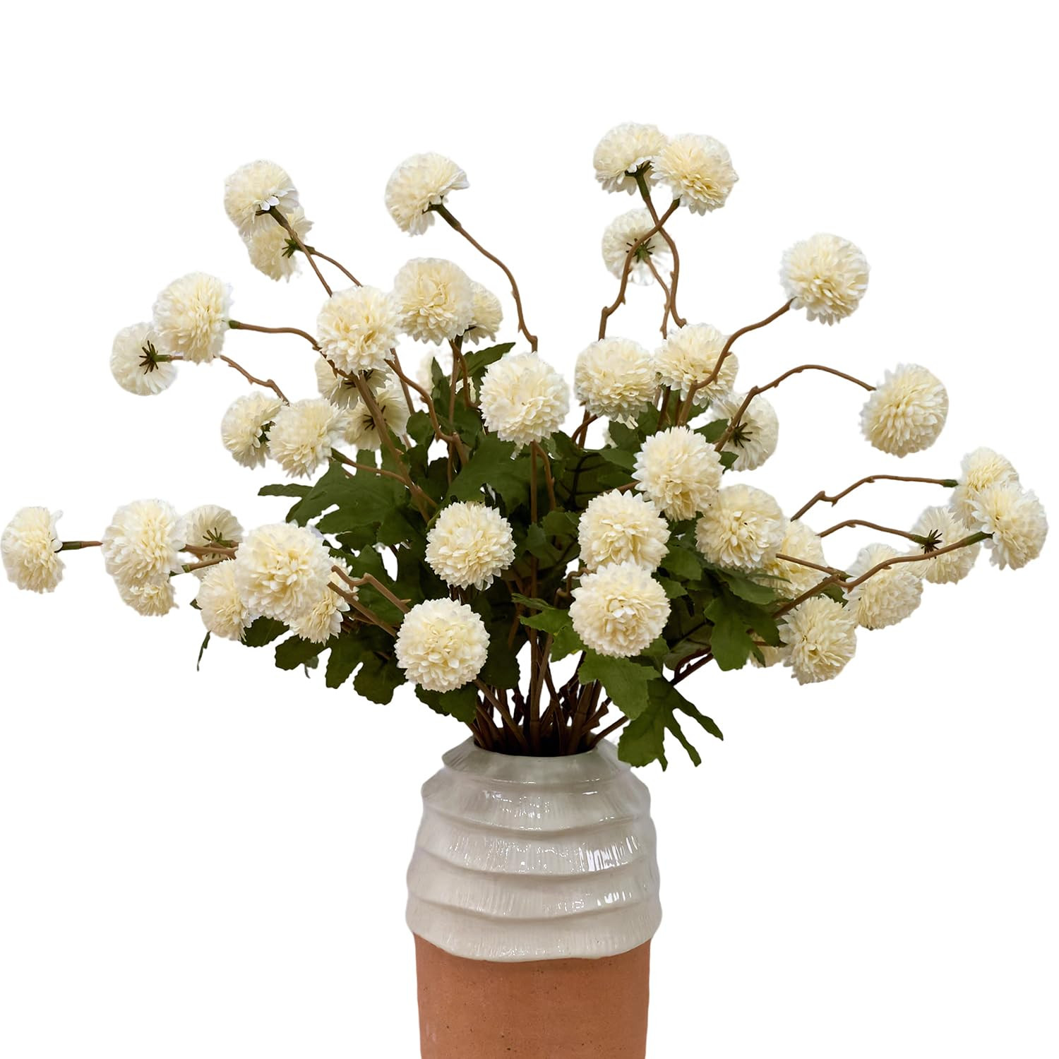 10 Stems Fake Flowers +Eucalyptus Stems Realistic Artificial Flowers Branches for Vase Milky Whit... | Amazon (US)