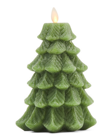 Led Chalky Classic Tree Pillar Candle | TJ Maxx