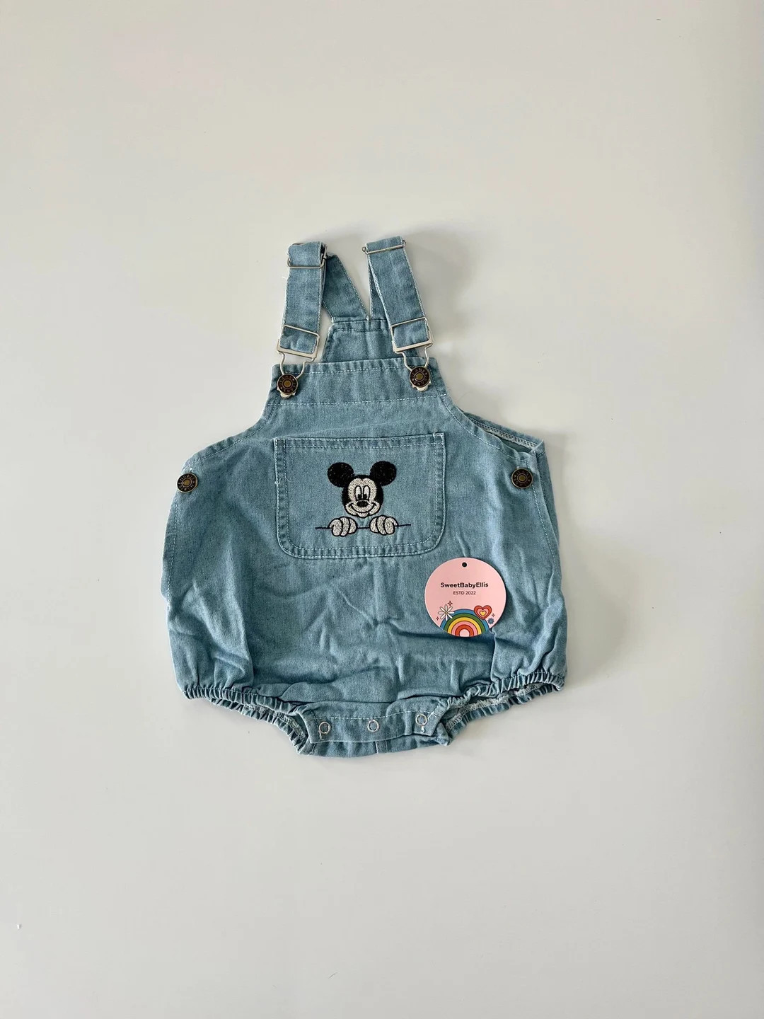 Vintage Disney Mickey Lightweight Romper Overalls - Etsy | Etsy (US)