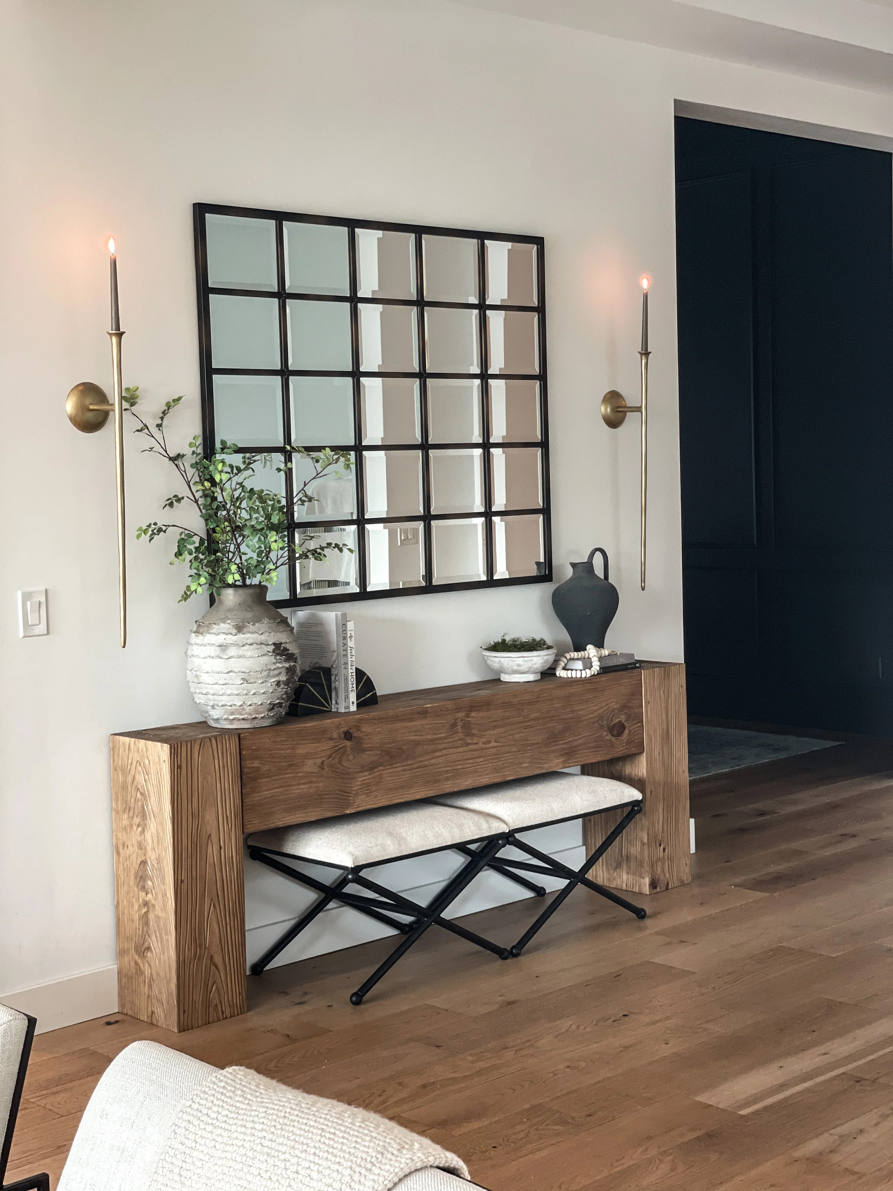 Modern Rustic Console Table - Soft Brown | Vinna Home & Kitchen