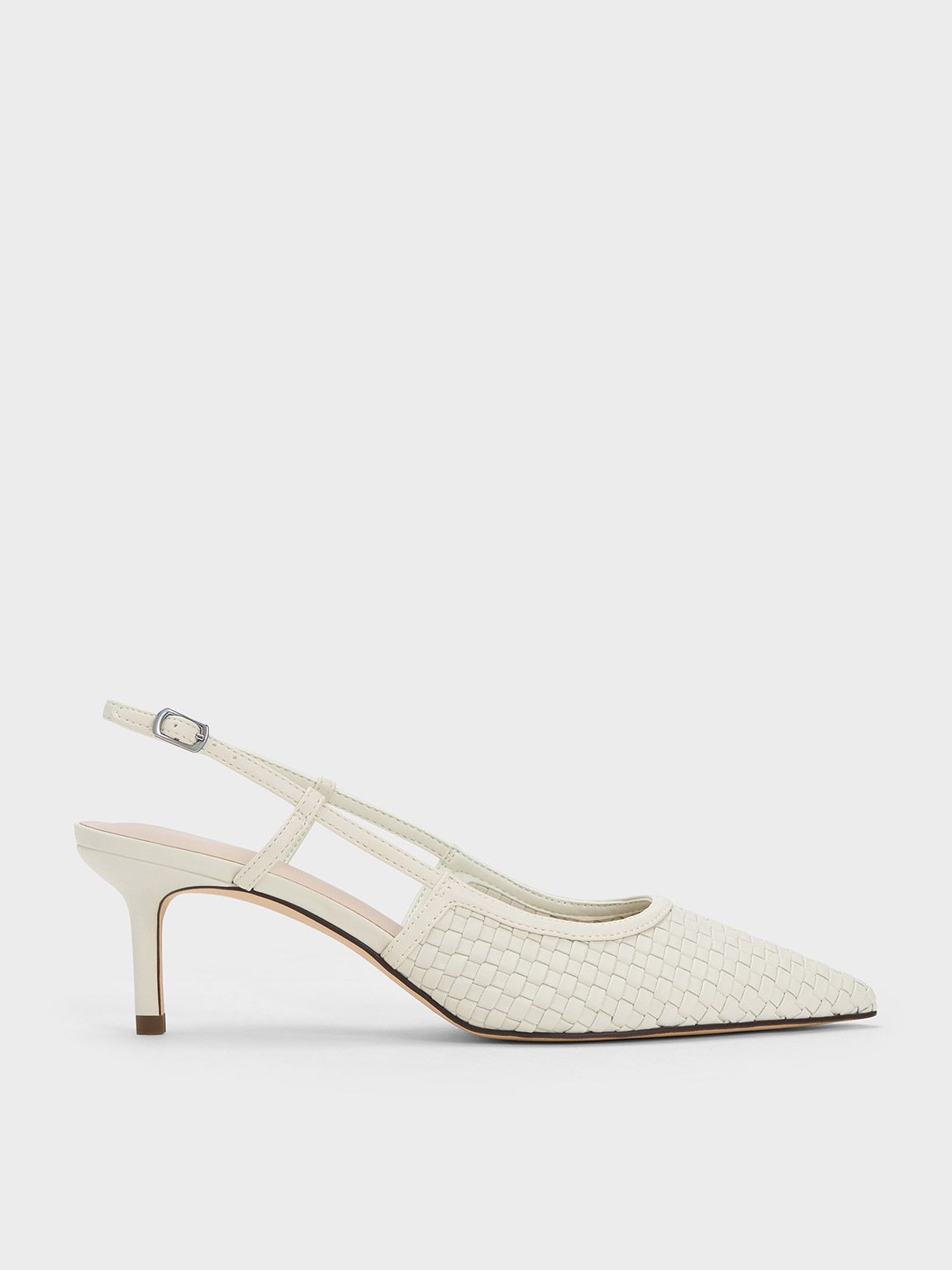 Woven Slingback Pumps
 - White | Charles & Keith US