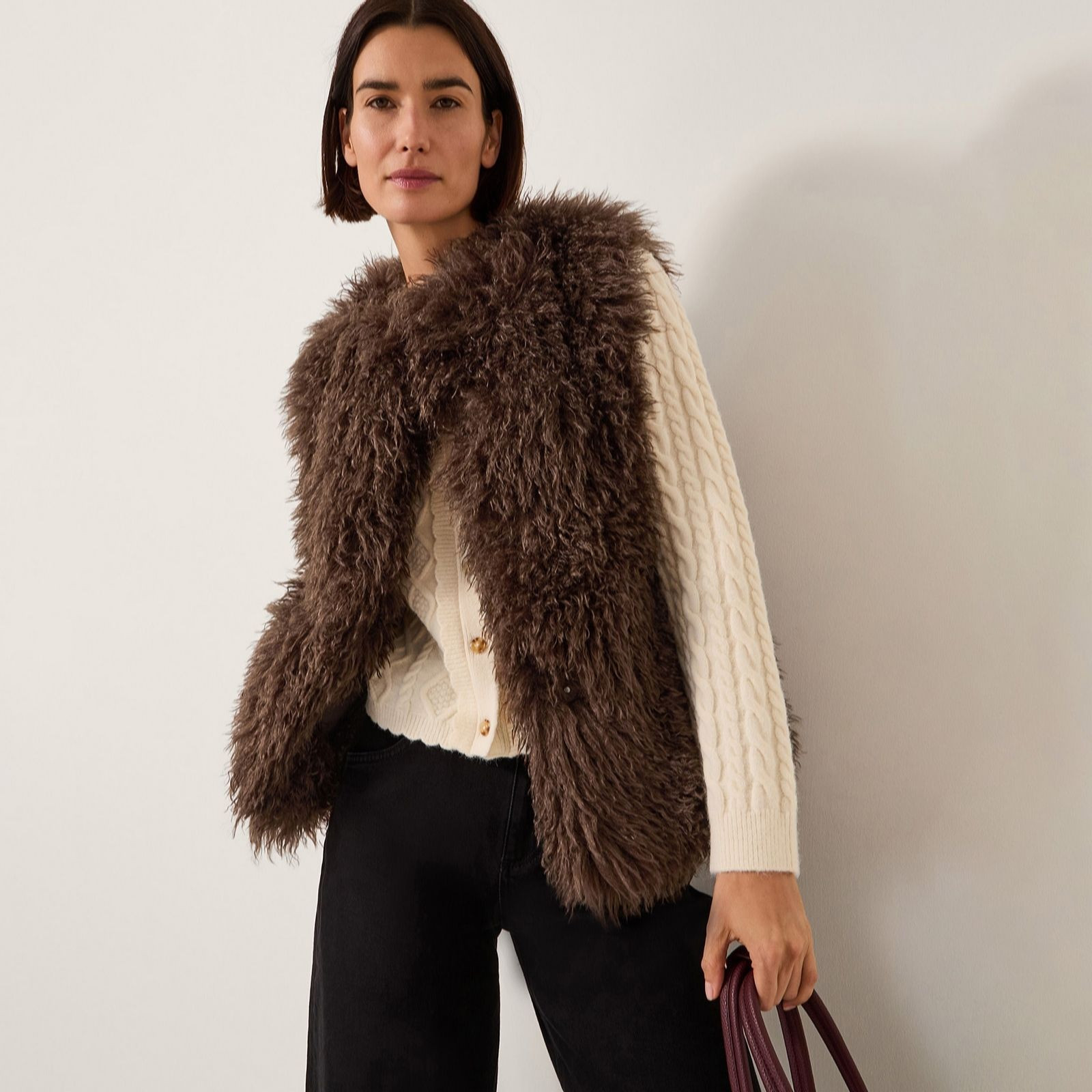Monsoon Maeve Fur Gilet | QVC UK