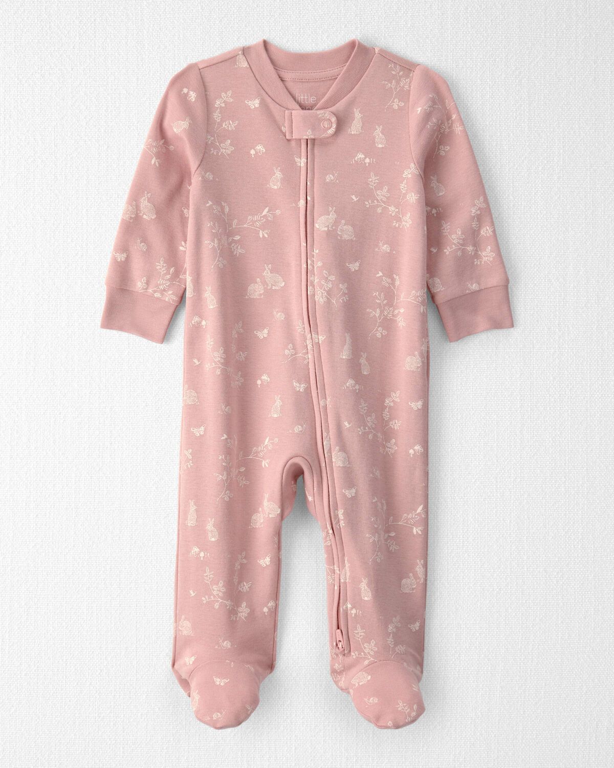 Baby Girl Organic Cotton Sleep & Play Pajama in Pink Bunnies | Carter's Inc