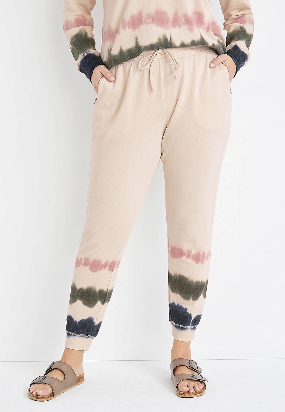 Plus Size Tan Tie Dye Jogger | Maurices