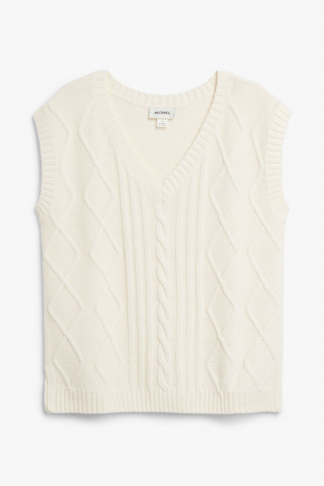 Cable knit vest - White | Monki