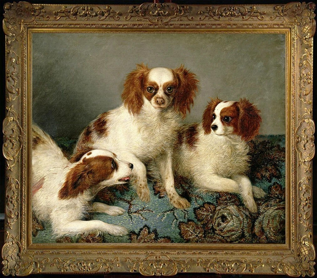 Handmade old master Antique Oil Painting art dog on canvas 30"X40" | eBay US