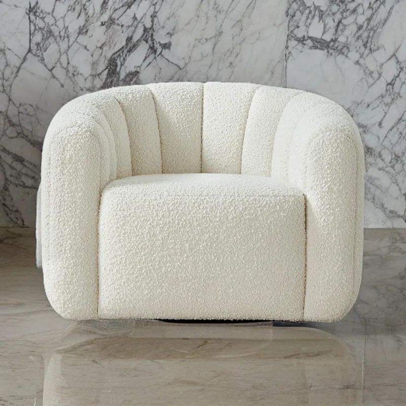 Sijbren 38'' Wide Wool Swivel Barrel Chair | Wayfair North America