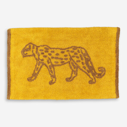 Yellow Leopard Bath Mat 80x50cm | TK Maxx