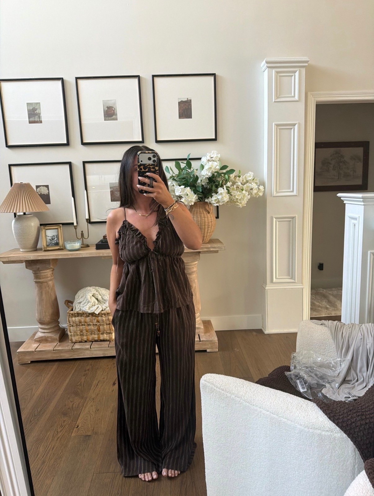 Brown stripe set! They have this in two other colors 😍

#LTKgrwm #LTKSeasonal #LTKootd