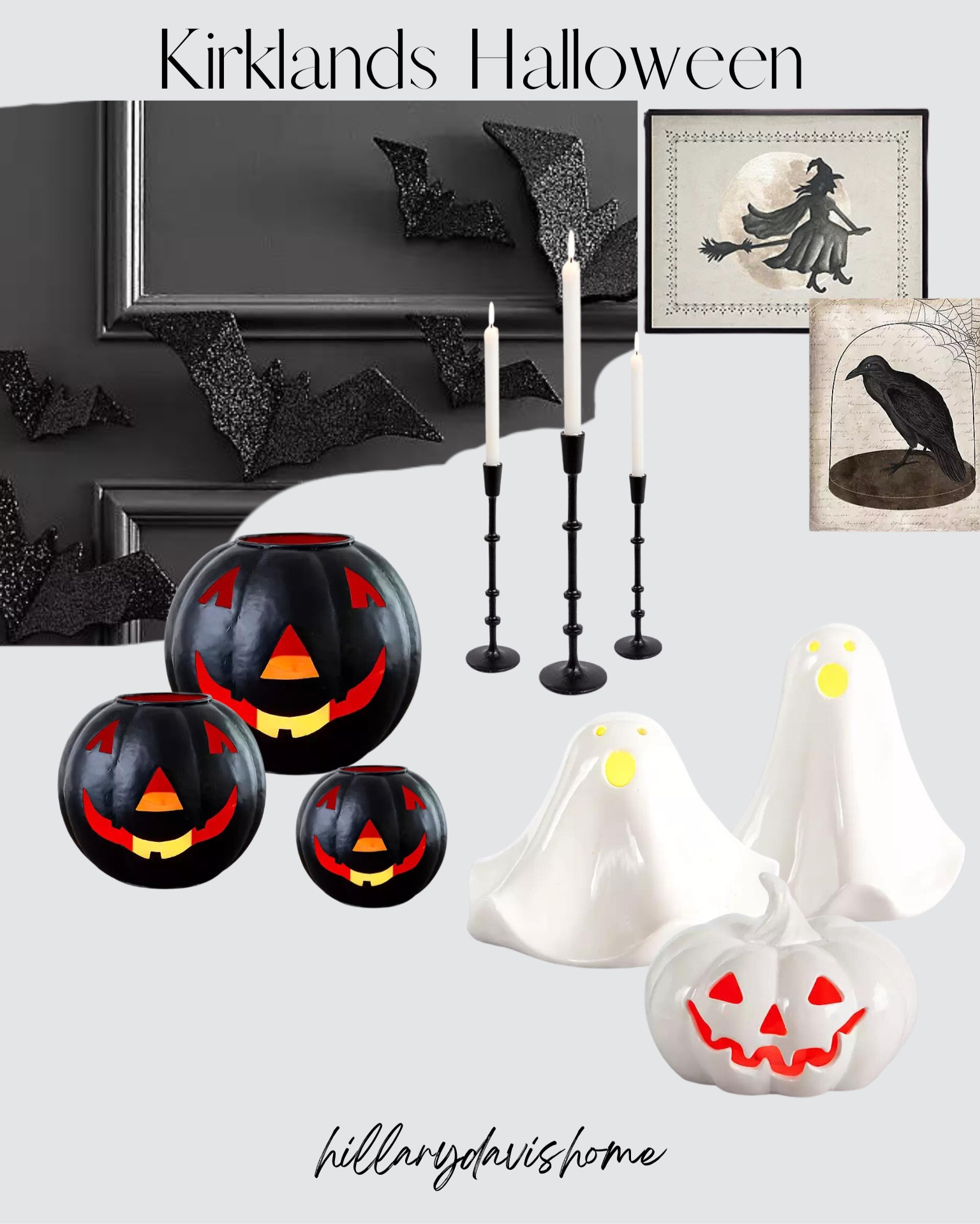 Kirklands Halloween! 👻🎃🦇 

Rounded up some fun things for spooky season! I grabbed these glitter bats last year and so excited to decorate with them this year! This will be my first year decorating for Halloween and I’m so excited! 

Kirklands is 30% off sitewide right now with code THANKYOU 

Glitter bat decor/ Jack o lantern/ Jack o lantern/ modern Halloween/ cast iron candlesticks/ Kirklands decor/ vintage inspired Halloween art/ ceramic ghosts/ ceramic white pumpkin 

#LTKSeasonal #LTKunder100 #LTKhome