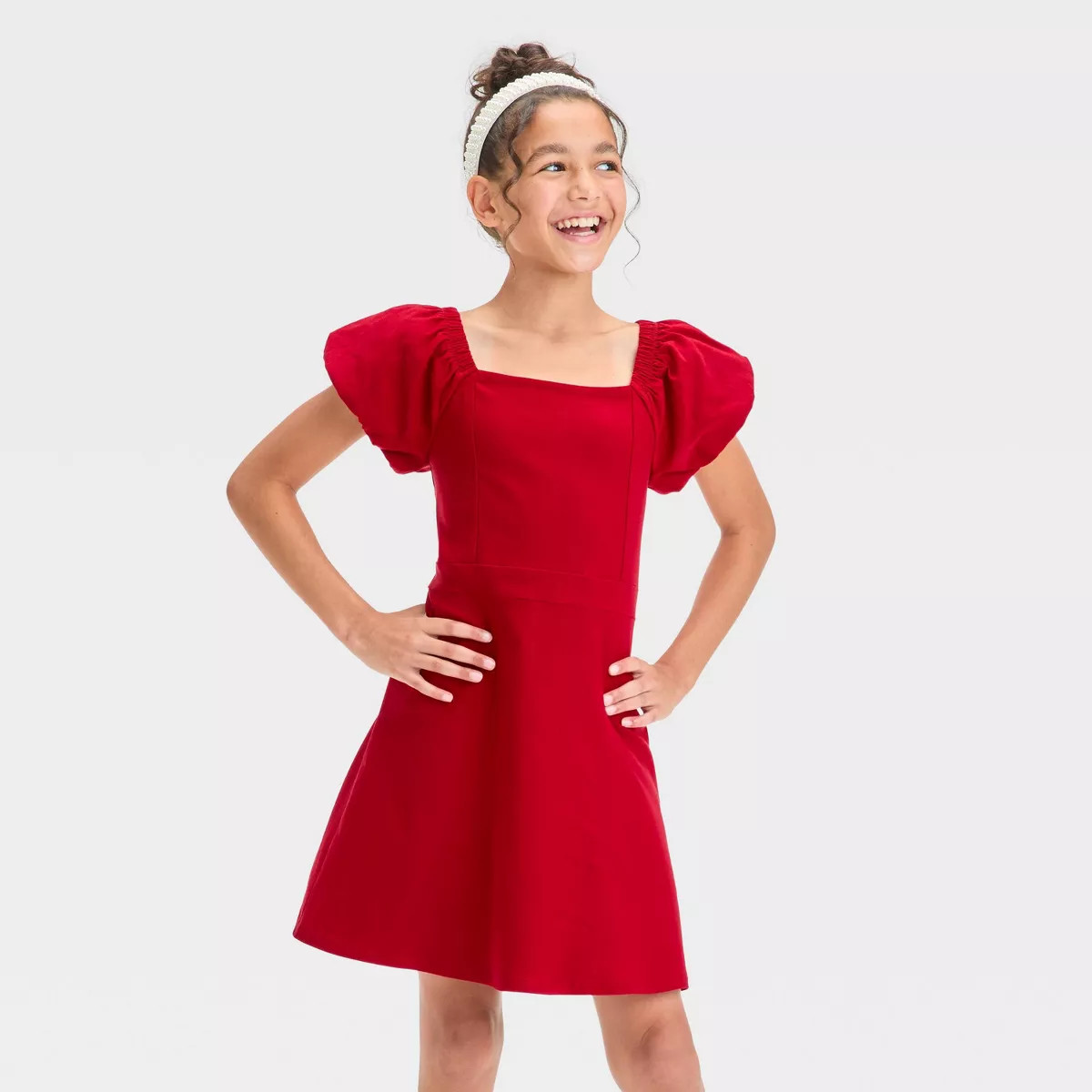 Girls' Short Sleeve Puff F&F Dress - art class™ | Target