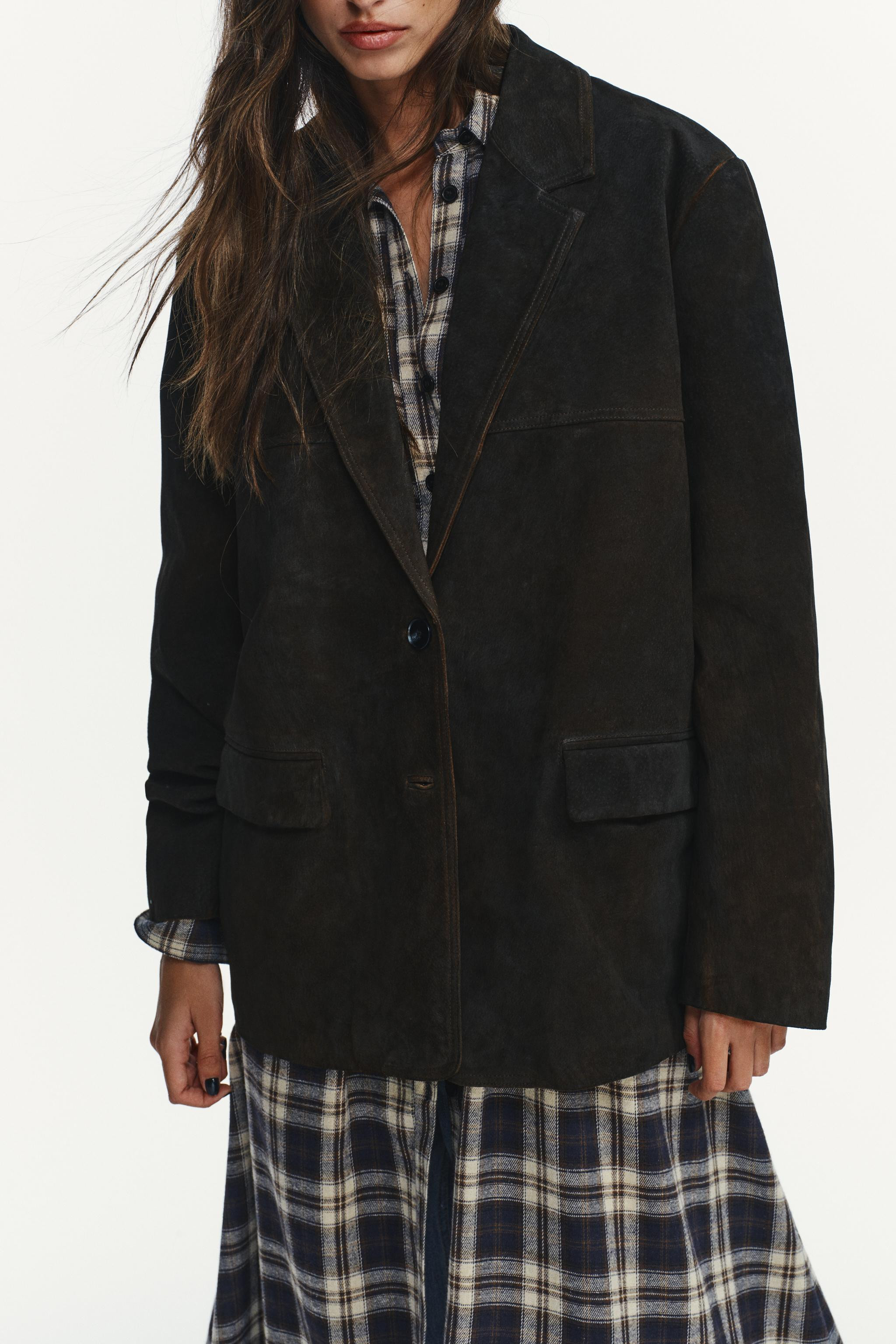 100% SUEDE LEATHER BLAZER WITH POCKETS | Zara UK