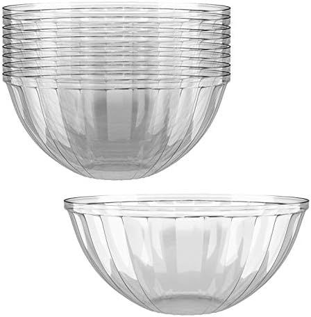 Clear Plastic Serving Bowls for Parties | 150 Oz. 4 Pack | Round Disposable Serving Bowls | Clear... | Amazon (US)