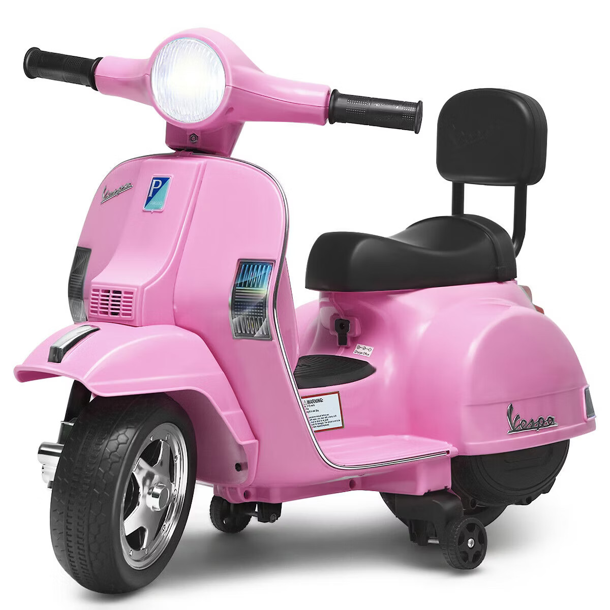 Costway 6V Kids Ride On Vespa Scooter Motorcycle for Toddler w/ Training Wheels Pink\Blue\Green\B... | Target