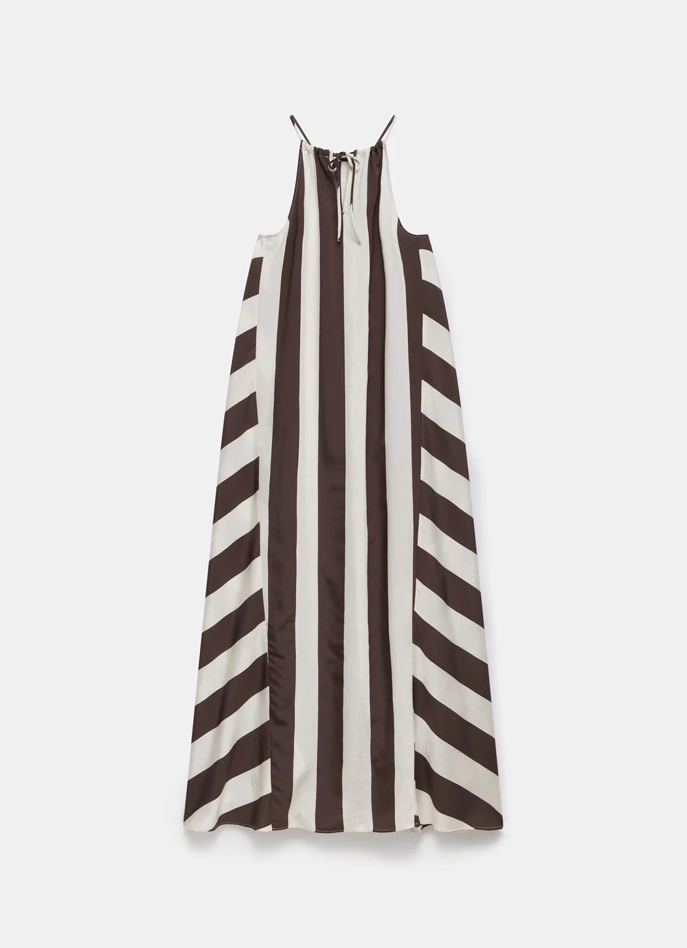 Brown Stripe Halter Maxi Dress | Mint Velvet