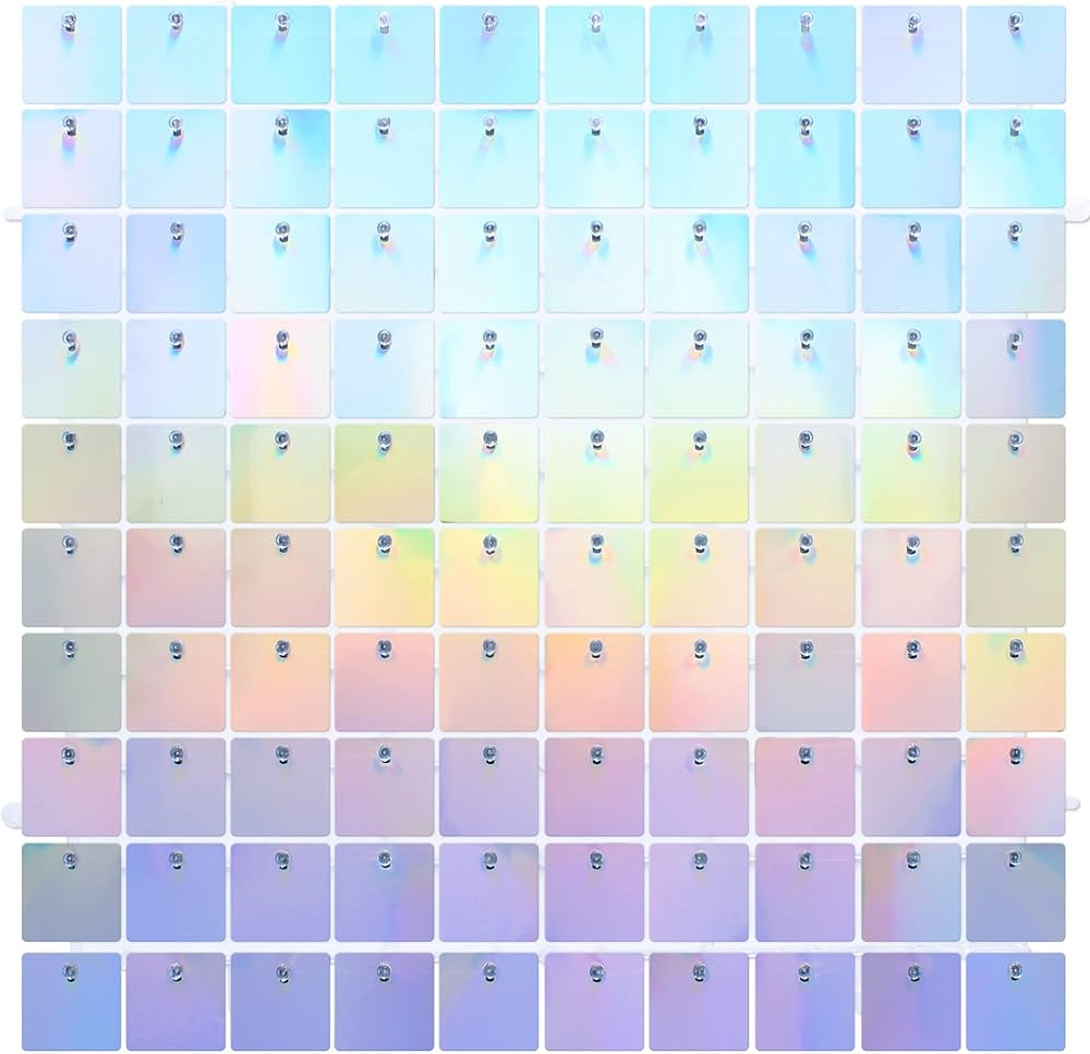 Wokceer Sequin Shimmer Wall Backdrop 24 Panels Rainbow Square Sequin Backdrops for Party Decorati... | Amazon (US)