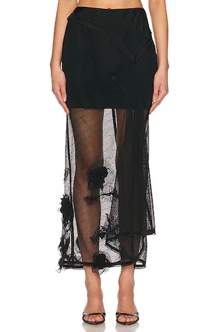 Basque Detail Midi Skirt | FWRD 