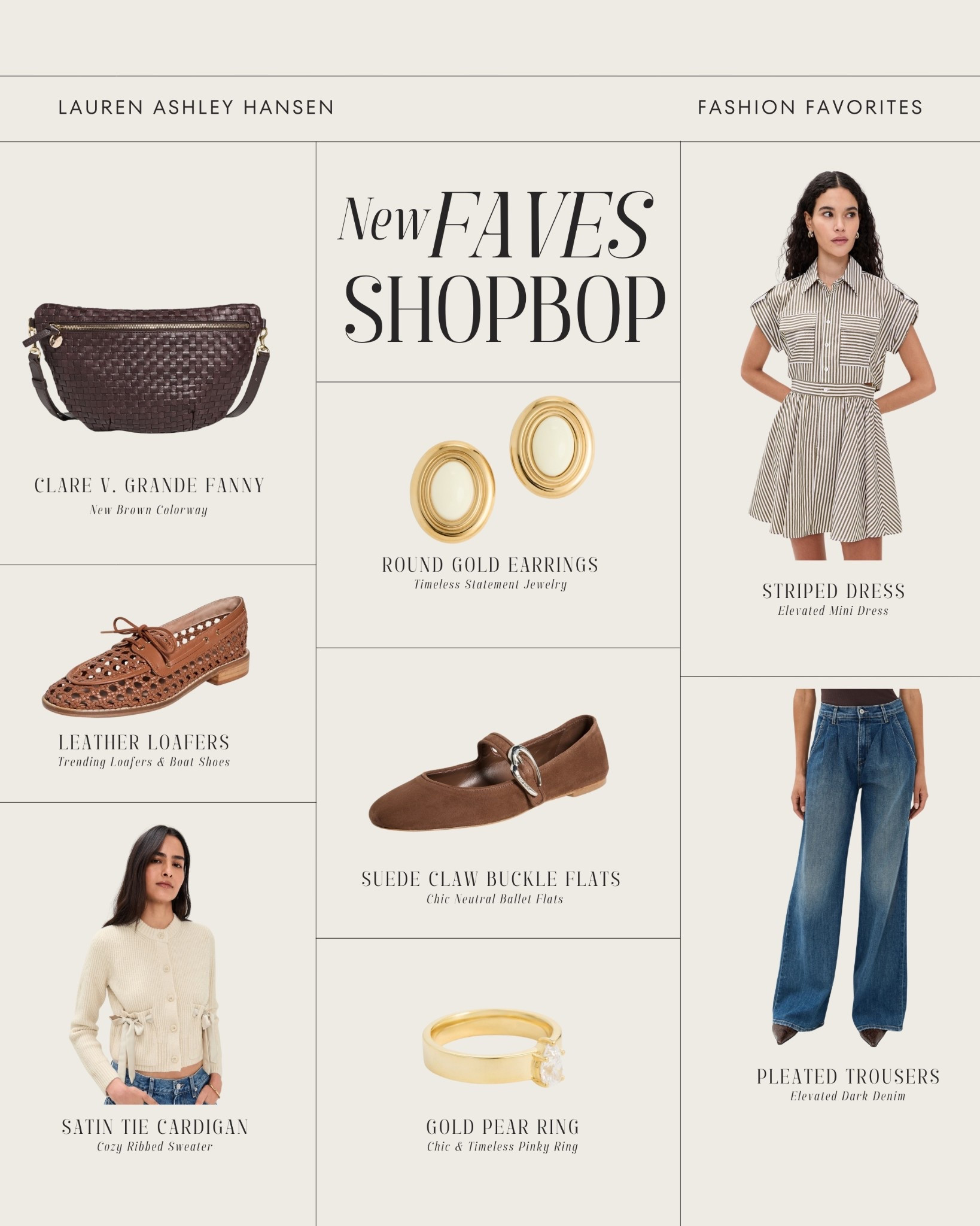 Shopbop new arrivals and favorites! If you grab one thing let it be this Clare V. Grande fanny! I absolutely love mine—the perfect throw on and go back and it’s now available in this gorgeous chocolate brown! 

#LTKgrwm #LTKootd