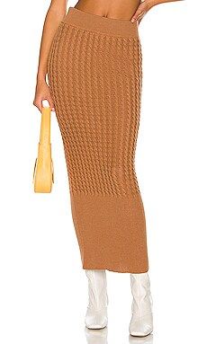 AMUR Cable Knit Tube Skirt in Pecan from Revolve.com | Revolve Clothing (Global)